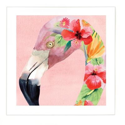 Flamingo Print - Large Image - Small Border at 2.5cm
