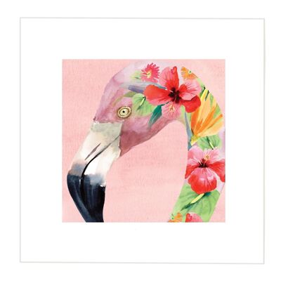 Flamingo Print - Smaller Image - Larger Border at 5cm