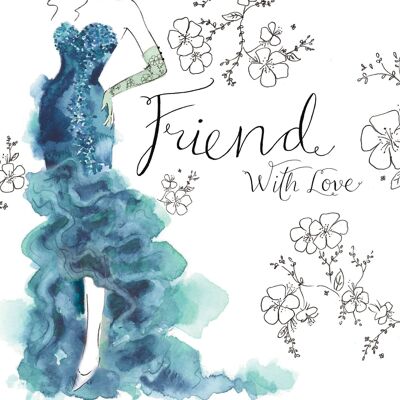 Friend Birthday Card - Swarovski Crystal Hand Finished