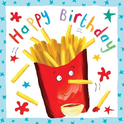 Patatas fritas - Tarjeta de cumpleaños para niños