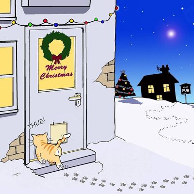 Cartolina di Natale con gatto divertente