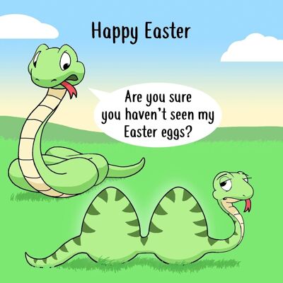 Tarjeta de Pascua divertida - Serpiente descarada