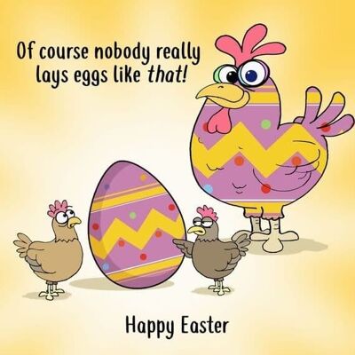 Tarjeta de Pascua divertida - Confusión de huevos