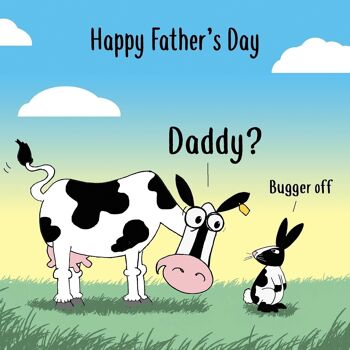 Carte drôle de fête des pères - Confusion de vache