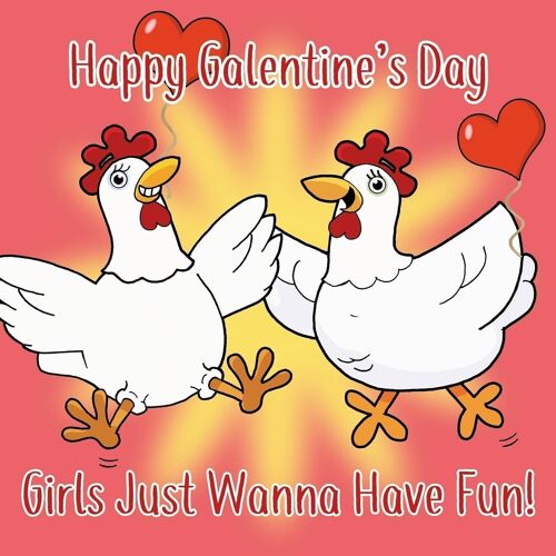 Funny Galentines Card - Hens