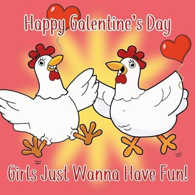 Carte Galentines rigolotes - Poules