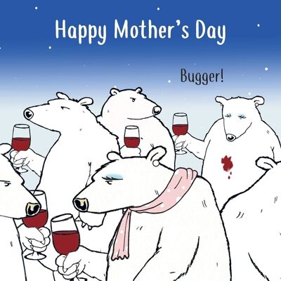 Biglietto per la festa della mamma divertente - Bugger Bear