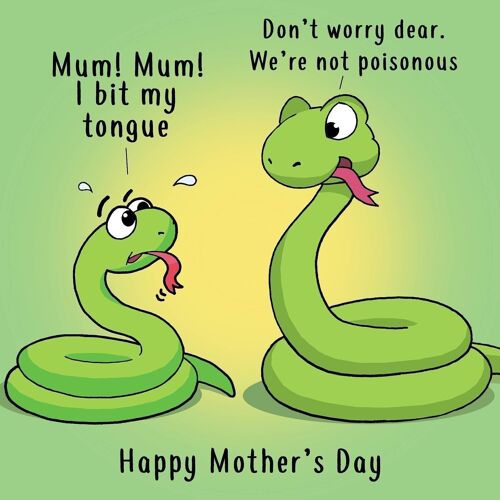 Funny Mothers Day Card - Snakes