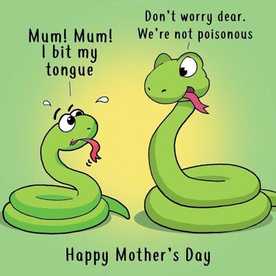 Tarjeta Divertida del Día de la Madre - Serpientes