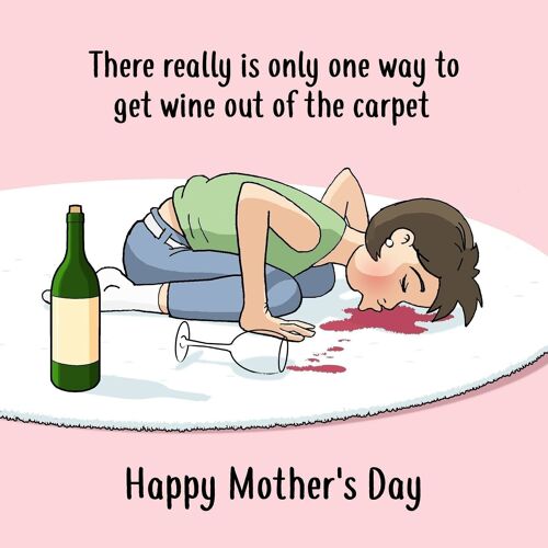 Funny Mothers Day Card - Wine
