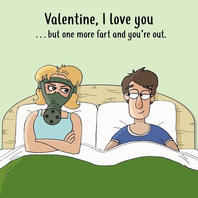 Tarjeta divertida del día de San Valentín: un pedo más