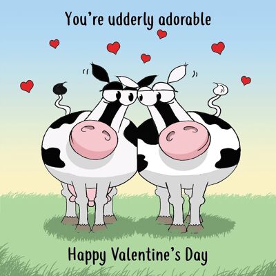 Lustige Valentinstagskarte - Udderly Adorable