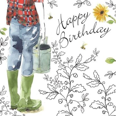 Tarjeta de cumpleaños de jardinería para él