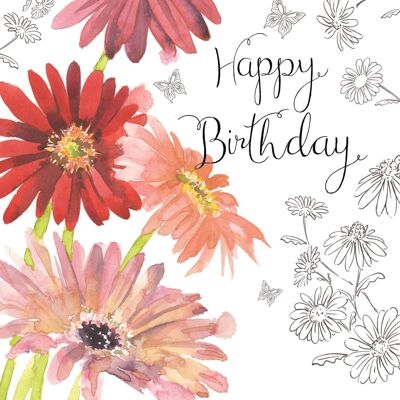 Gerberas - Woman's Birthday Card