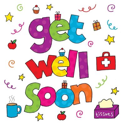 Tarjeta Get Well Soon - Cristales de Swarovski acabados a mano