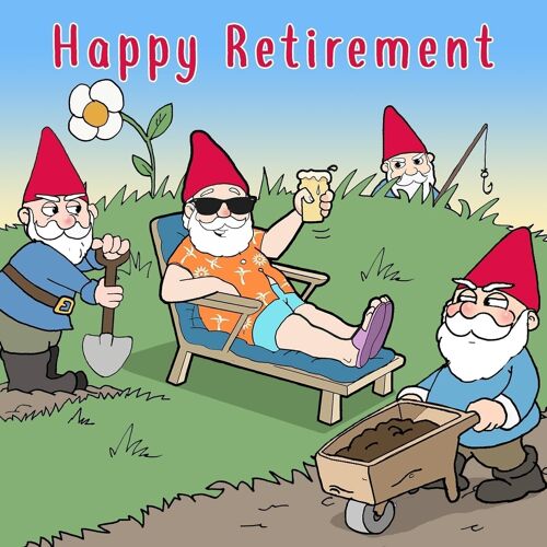 Gnomes - Retirement Funny Card