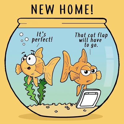 Goldfish - Tarjeta divertida de nuevo hogar