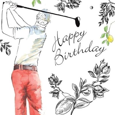 Tarjeta de cumpleaños de golf para él