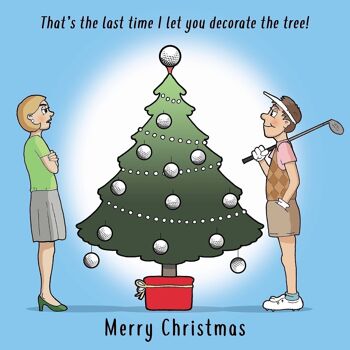 Arbre de Noël de golf - carte de Noël drôle de golf