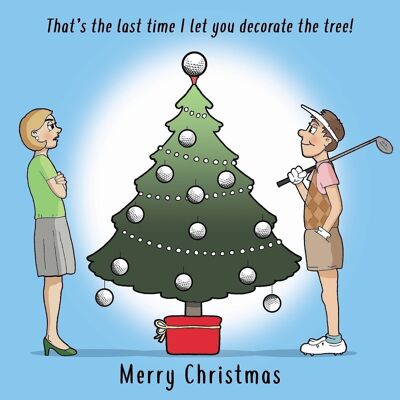Árbol de Navidad de golf - Tarjeta de Navidad de golf divertida