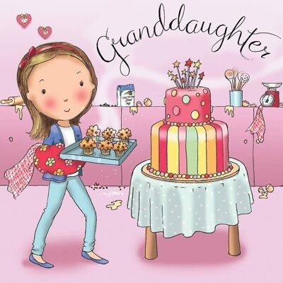 Tarjeta de cumpleaños para nieta - Tartas