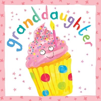 Tarjeta de cumpleaños para nieta - Cupcake