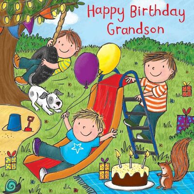 Grandson Birthday Card - Playground