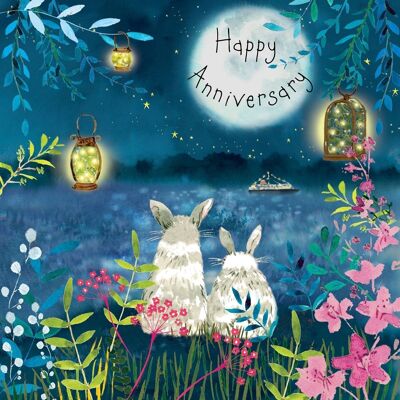 Tarjeta Feliz Aniversario Conejos