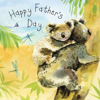 Tarjeta Feliz Día del Padre - Koalas