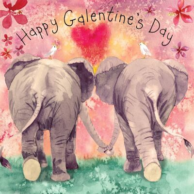 Glückliche Galentines-Karte - Elefanten