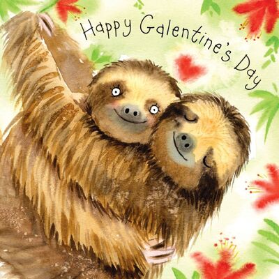 Happy Galentines Day Card - Sloths