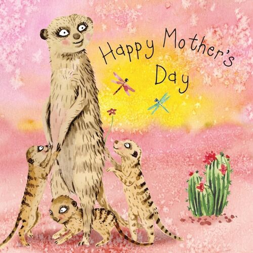Happy Mothers Day Card - Meerkats