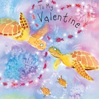 Happy Valentines Day Card - Turtles