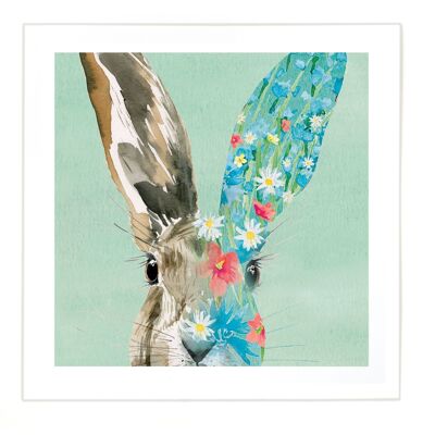 Hare Print - Large Image - Small Border at 2.5cm