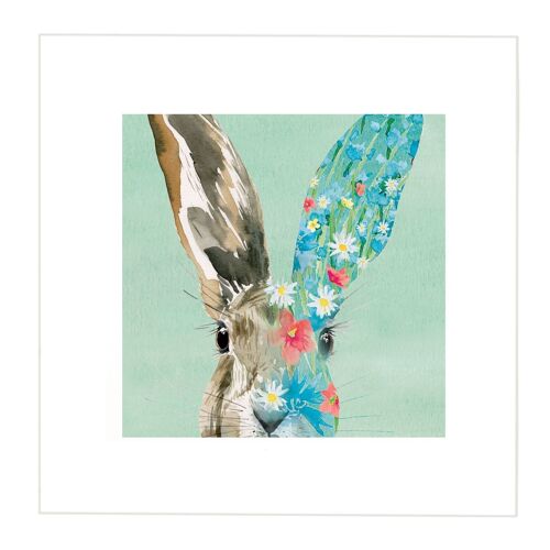 Hare Print - Smaller Image - Larger Border at 5cm