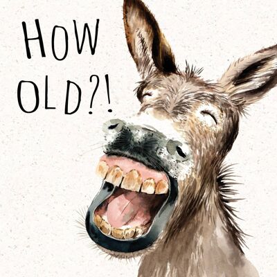 How Old Donkey - Biglietto di auguri di compleanno divertente