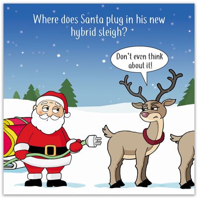 Hybrid-Schlitten - lustige Weihnachtskarte