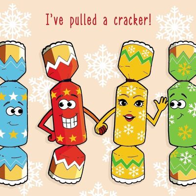 I've Pulled A Cracker - Cartolina di Natale divertente
