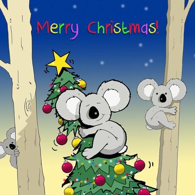 Árbol de Navidad Koala - Tarjeta de Navidad divertida
