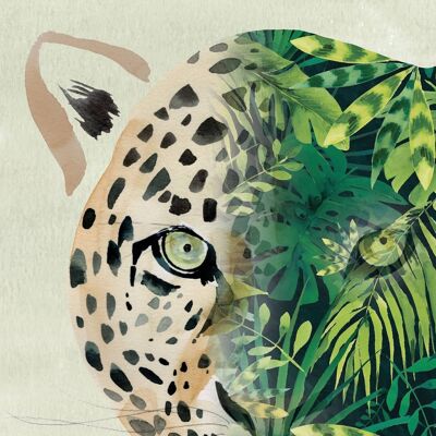 Leopard-zeitgenössische Grußkarte