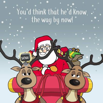 Père Noël perdu - Carte de Noël d'humour