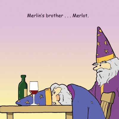 Merlins Brother Merlot - Carte vierge drôle