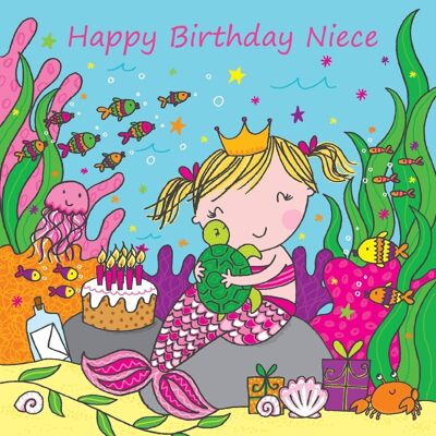 Mermaid Niece Birthday Card