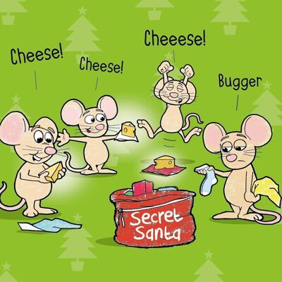 Mouse Secret Santa - Tarjeta de Navidad de humor