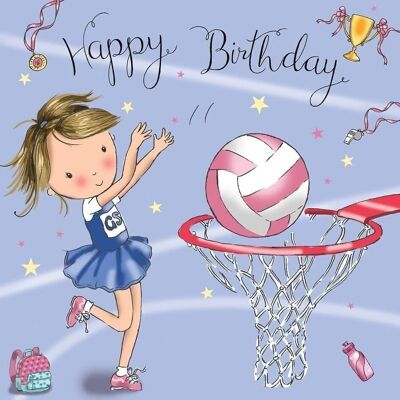 Netball Happy Birthday Card - Girls Birthday Card