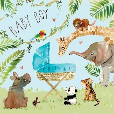 New Baby Boy Card Jungle