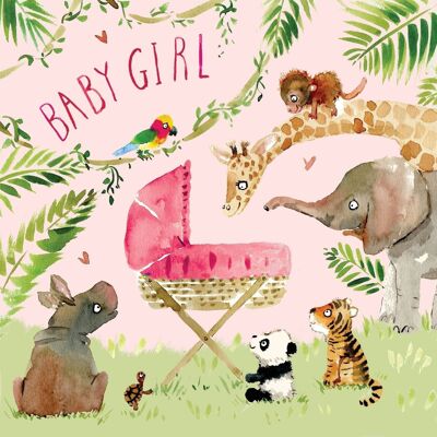 New Baby Girl Card Jungle