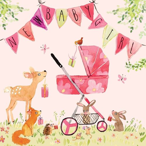 New Baby Girl Card Woodland (p_eryphju7n7)