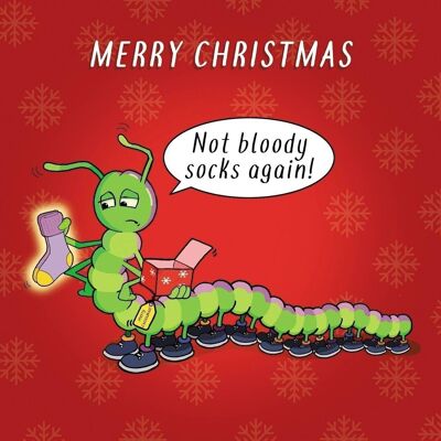 Not Bloody Socks Again - Tarjeta de Navidad divertida