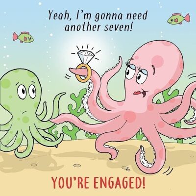 Octopus Diamonds - Funny Engagement Card